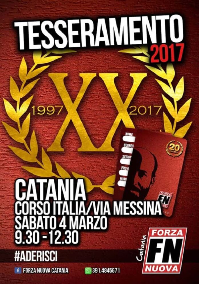 tesseramento Forza Nuova Catania 04-03-17
