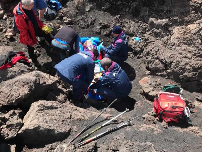 salvataggio polizia Etna 14-04-17